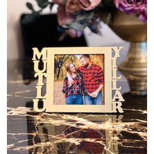 Giftmoda Mutlu Yıllar Fotoğraf Standlı Mdf Çerçeve Gold