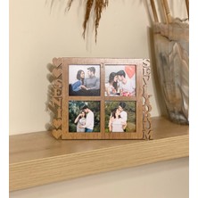 Giftmoda Seni Seviyorum 4 Fotoğraf Standlı Mdf Çerçeve Ahşap