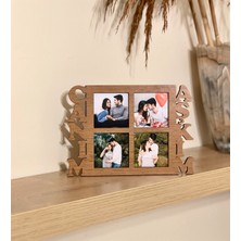 Giftmoda Canım Aşkım 4 Fotoğraf Standlı Mdf Çerçeve Ahşap