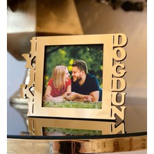 Giftmoda İyiki Doğdun Fotoğraf Standlı Mdf Çerçeve Gold