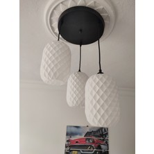 Laaysa 3D Design Geometrik Sarkıt Avize 3 Başlıklı Avize Modern E27 Yatak Odası Salon Yemek Odası