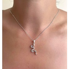 Giftmoda Gümüş Yılan Tasarımlı Kolye