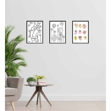 Giftmoda Yüz Tasarım Duvar Panosu 3'lü Set