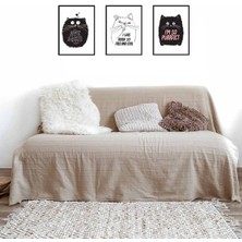 Giftmoda Kara Kedi Motto Tasarım Duvar Panosu 3'lü Set
