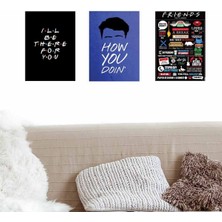 Giftmoda Friends Tasarım Duvar Panosu 3'lü Set