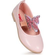 Kiko Kids Menz Kelebek Lastikli Kız Çocuk Babet Ayakkabı Pudra