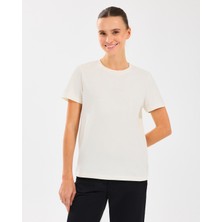 Skechers W Essential Crewneck T-Shirt Kadın Offwhite Tshirt S2510029-102