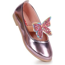 Kiko Kids Menz Kelebek Lastikli Kız Çocuk Babet Ayakkabı Pembe