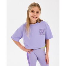 Skechers G Graphıc Tee Crop T-Shirt Büyük Kız Çocuk Mor Tshirt SK2510017-505