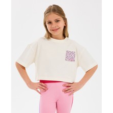 Skechers G Graphıc Tee Crop T-Shirt Büyük Kız Çocuk Offwhite Tshirt Sk2510017-102
