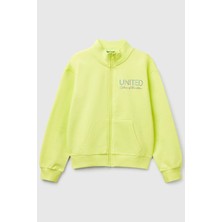 United Colors Of Benetton Streç Pamuklu Baskılı Regular Fit Dik Yaka Sweat Kız Çocuk Sweat 3J68C504N