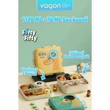 Vagonlife Lunch Box 1120 ml (Sızdırmaz,karışmaz Üç Bölmeli) Sos Kaseli Yeni Nesil Sefer TASI-FFLBOX10082