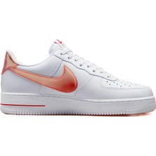 Nike Air Force 1 '07 Jumbo Swoosh Leather  Deri Erkek Spor Ayakkabı Beyaz Turuncu