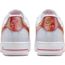 Nike Air Force 1 '07 Jumbo Swoosh Leather  Deri Erkek Spor Ayakkabı Beyaz Turuncu