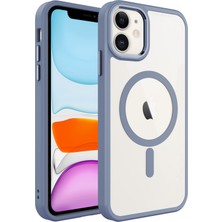 iPhone 11 Kılıf Wireless Şarj Özellikli Krom Magsafe Silikon Kapak