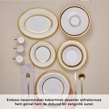 Karaca Royal Bone Victoria 55 Parça 12 Kişilik Yemek Takımı Gold