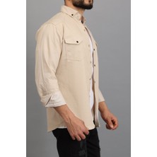 Erkek Slim Fit Dar Kalıp Likralı Kot Gömlek