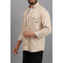 Erkek Slim Fit Dar Kalıp Likralı Kot Gömlek