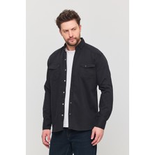 Erkek Slim Fit Dar Kalıp Likralı Kot Gömlek