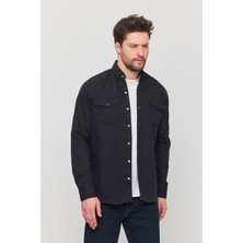 Erkek Slim Fit Dar Kalıp Likralı Kot Gömlek