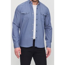 Erkek Slim Fit Dar Kalıp Likralı Kot Gömlek