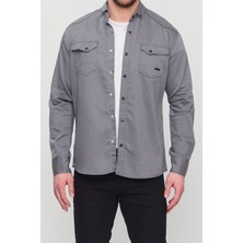 Erkek Slim Fit Dar Kalıp Likralı Kot Gömlek