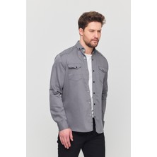 Erkek Slim Fit Dar Kalıp Likralı Kot Gömlek