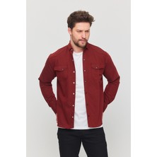 Erkek Slim Fit Dar Kalıp Likralı Kot Gömlek