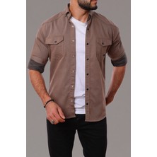Erkek Slim Fit Dar Kalıp Likralı Kot Gömlek