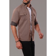 Erkek Slim Fit Dar Kalıp Likralı Kot Gömlek