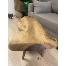 Kastawoods 2180050 Ceviz El Yapımı Kütük Orta Sehpa 79 x 45, Yükseklik:46