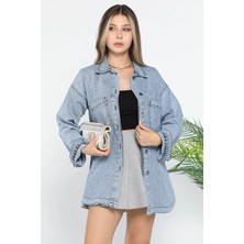 Gülseli Çift Cepli Kot Jean Ceket