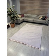 Aries Home Tavşan Tüyü Pembe Yumuşak Makinada Yıkanabilir Kaymaz Antialerjik Dekoratif Halı