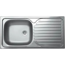 Livinox DORIAN86 43,5X86 cm Tek Gözlü Desenli Tezgah Üstü Sağ Damlalıklı Paslanmaz Çelik Mutfak Eviye