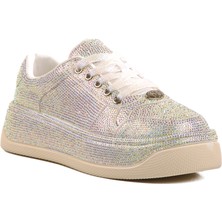 Ayakmod Beyaz Taşlı Kadın Sneaker