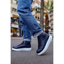 Pabucmarketi Bağcıklı Erkek Sneaker Bot Lacivert
