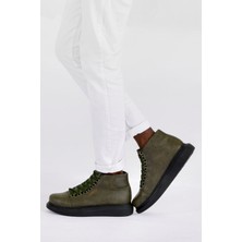 Pabucmarketi Bağcıklı Erkek Sneaker Bot Haki