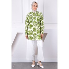 İmaj Butik Haki Desenli Düğmeli Gömlek