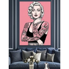 Dövme ve Retro Kadın Dekoratif Kanvas - Mdf Ahşap Tablo