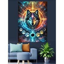 Kurt ve Yıldız Haritası Dekoratif Kanvas - Mdf Ahşap Tablo