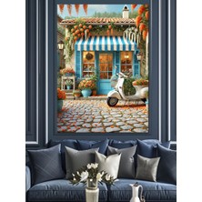 Vintage Vespa Sokakları Dekoratif Kanvas - Mdf Ahşap Tablo