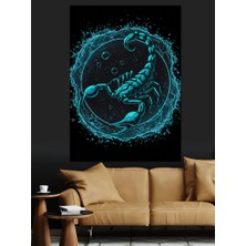 Mavi Akrep Döngüsü Dekoratif Kanvas - Mdf Ahşap Tablo