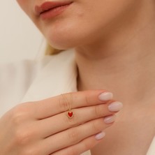 Luminis 14 Ayar Altın Kırmızı Kalp Çerçeveli Kolye – Aşkın En Şık Hali