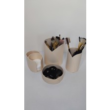 Gizzstore Home 4 Lü Set Makyaj Organizer Düzenleyici Kemik Beyazı