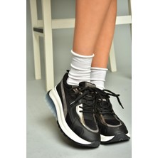 Fox Shoes U973213809 Siyah Kalın Tabanlı Spor Ayakkabı Sneakers