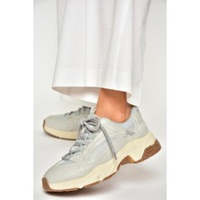 Fox Shoes U312414209 Gri Kalın Tabanlı Spor Ayakkabı Sneakers