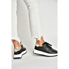 Fox Shoes U555605603 Siyah Kalın Tabanlı Spor Ayakkabı Sneakers