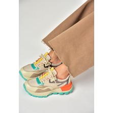 Fox Shoes S312214109 Bej Kalın Tabanlı Spor Ayakkabı Sneakers