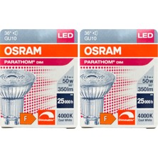 (2 adet) Ledvance 4,5W (50W) 4000K (Gün Işığı) Dim Edilebilir GU10 DUYLU LED Spot Ampul