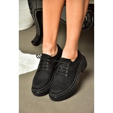 Fox Shoes R294777002 Siyah Süet Kadın Ayakkabı